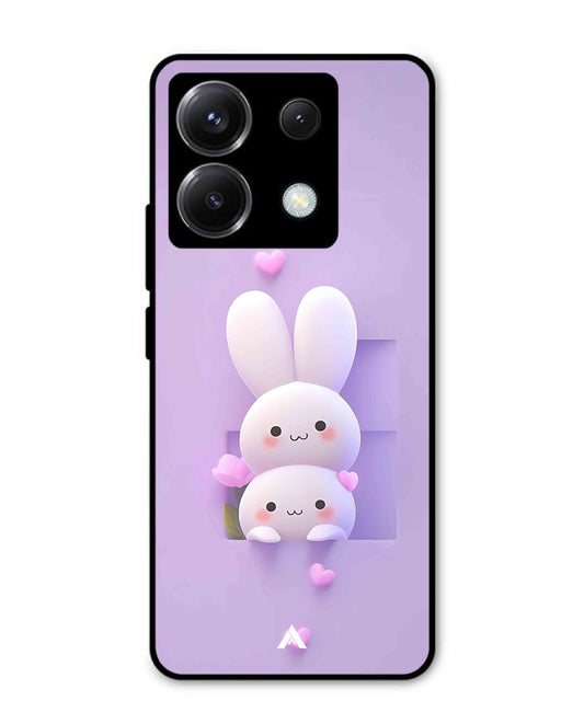 Purple Bunnies Metal Back Cover Phone Case for Xiaomi Redmi Note 13 Pro
