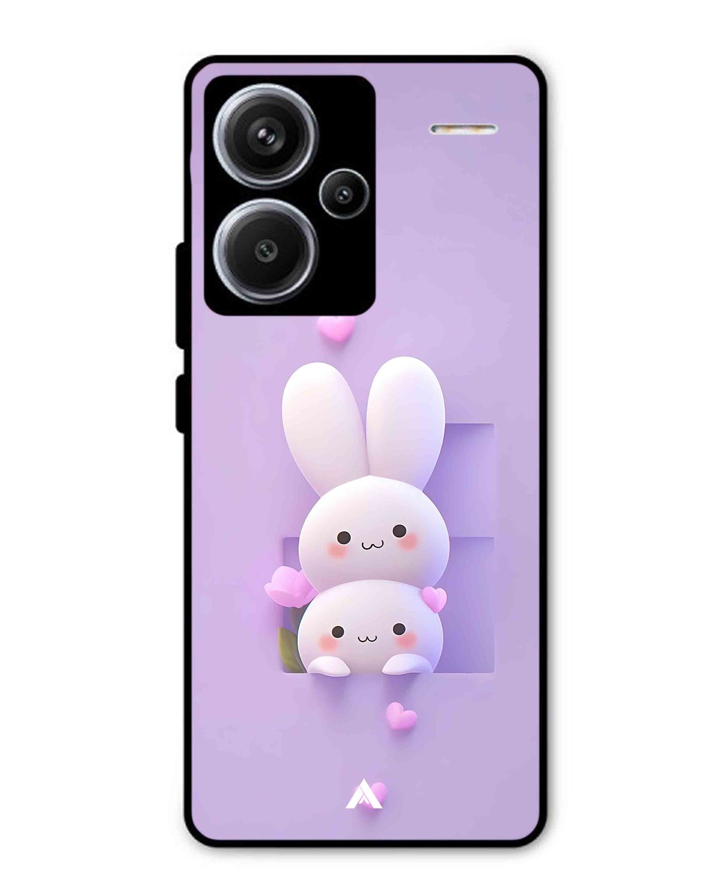 Purple Bunnies Metal Back Cover Phone Case for Xiaomi Redmi Note 13 Pro Plus