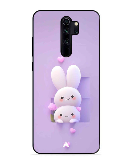 Purple Bunnies Metal Back Cover Phone Case for Xiaomi Redmi Note 8 Pro