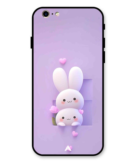 Purple Bunnies Metal Back Cover Phone Case for iPhone 11