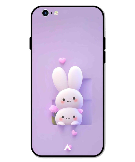 Purple Bunnies Metal Back Cover Phone Case for iPhone 6