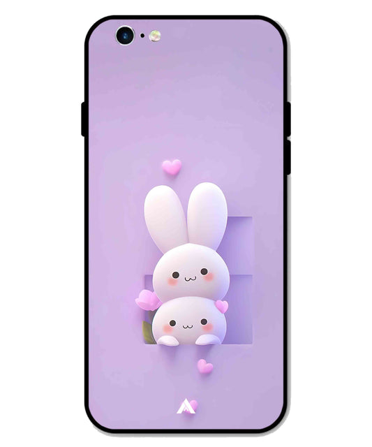 Purple Bunnies Metal Back Cover Phone Case for iPhone 6s