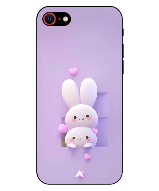 Purple Bunnies Metal Back Cover Phone Case for iPhone 7