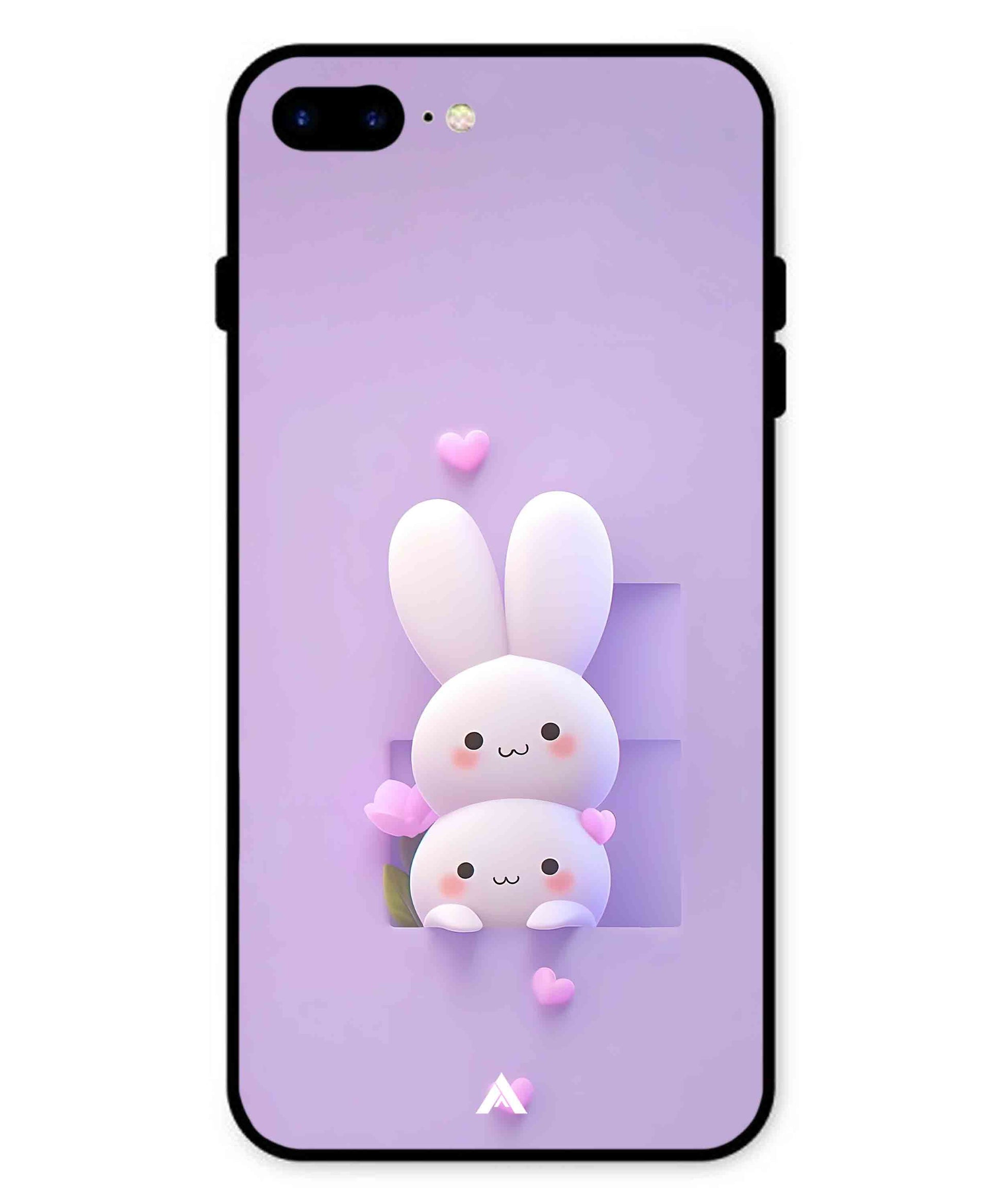 Purple Bunnies Metal Back Cover Phone Case for iPhone 7 Plus