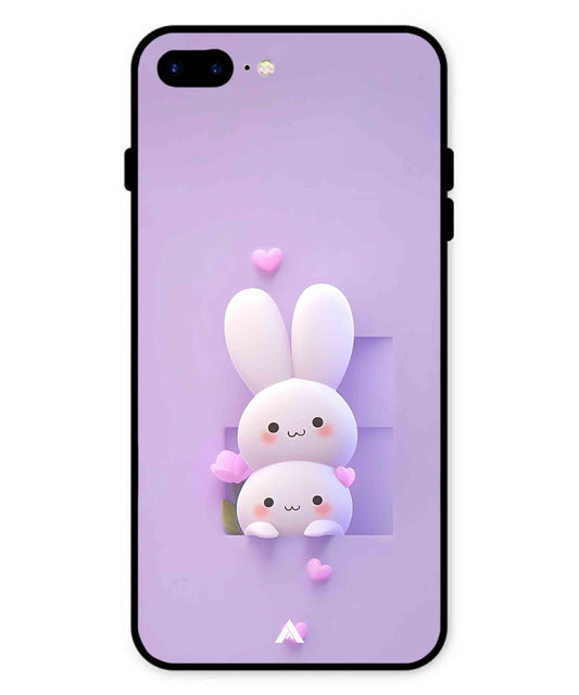 Purple Bunnies Metal Back Cover Phone Case for iPhone 7 Plus