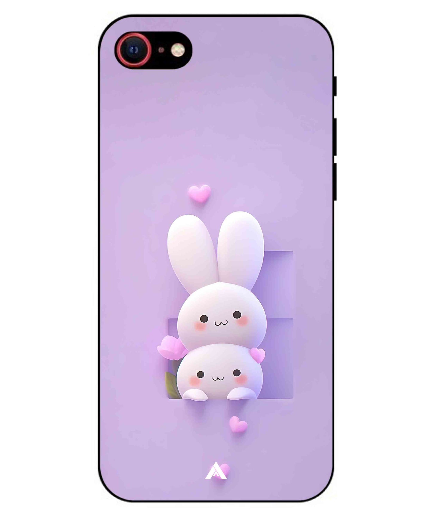 Purple Bunnies Metal Back Cover Phone Case for iPhone 8