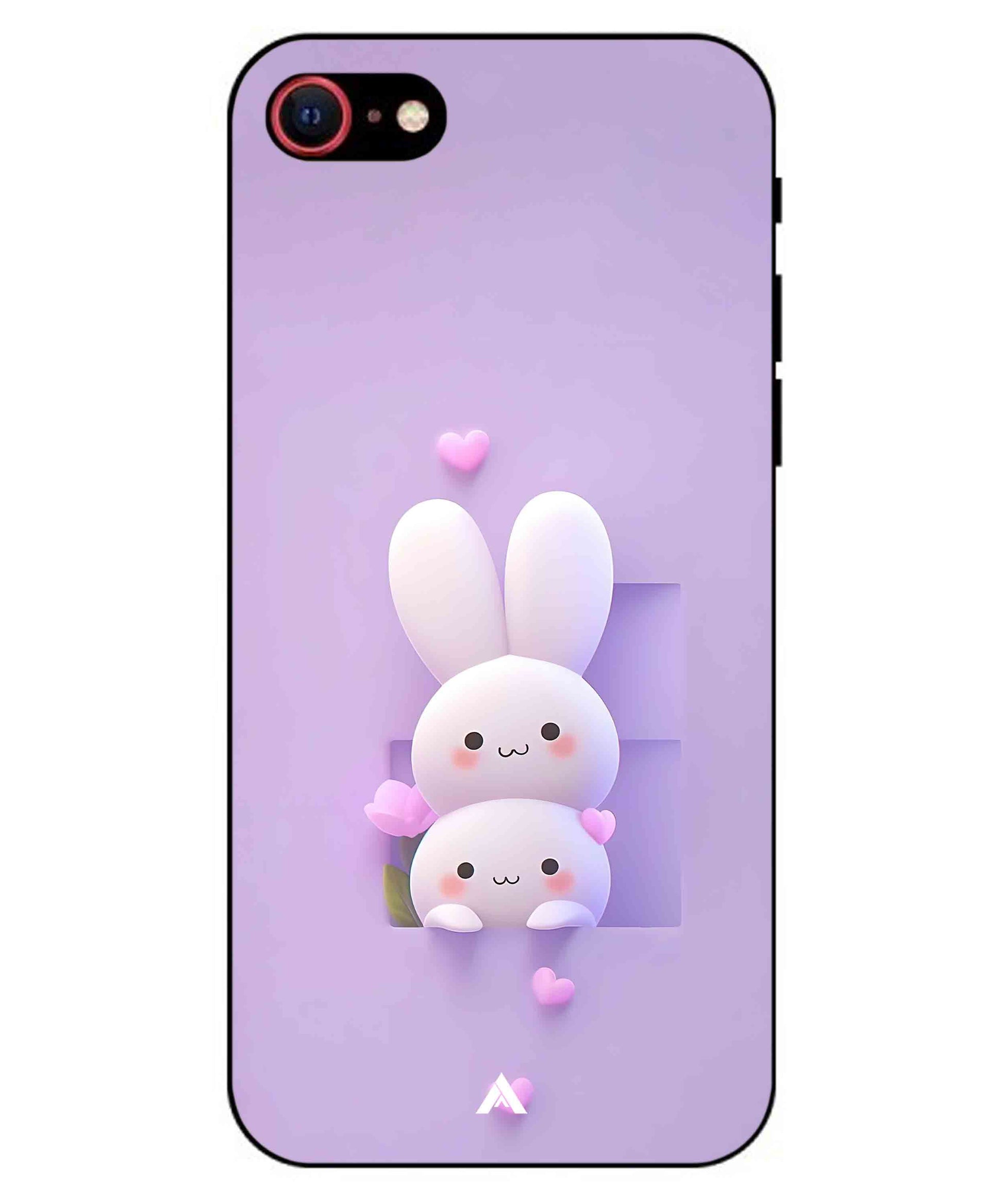 Purple Bunnies Metal Back Cover Phone Case for iPhone 8