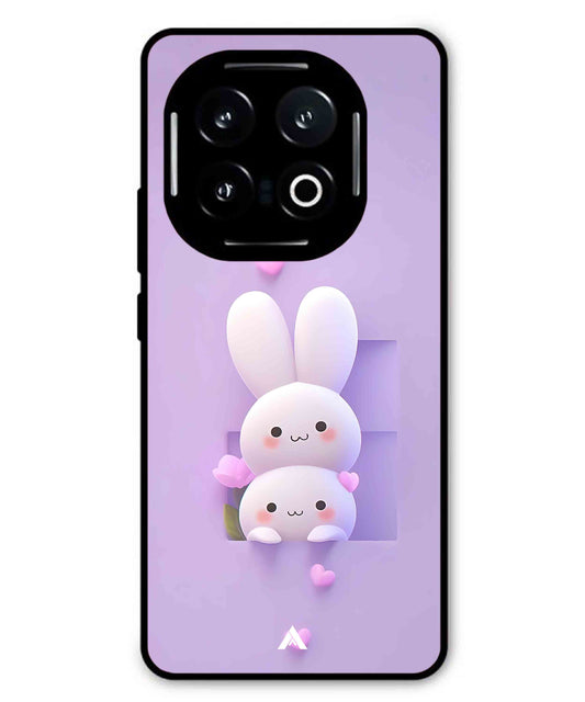Purple Bunnies Metal Back Cover Phone Case for iQOO 13