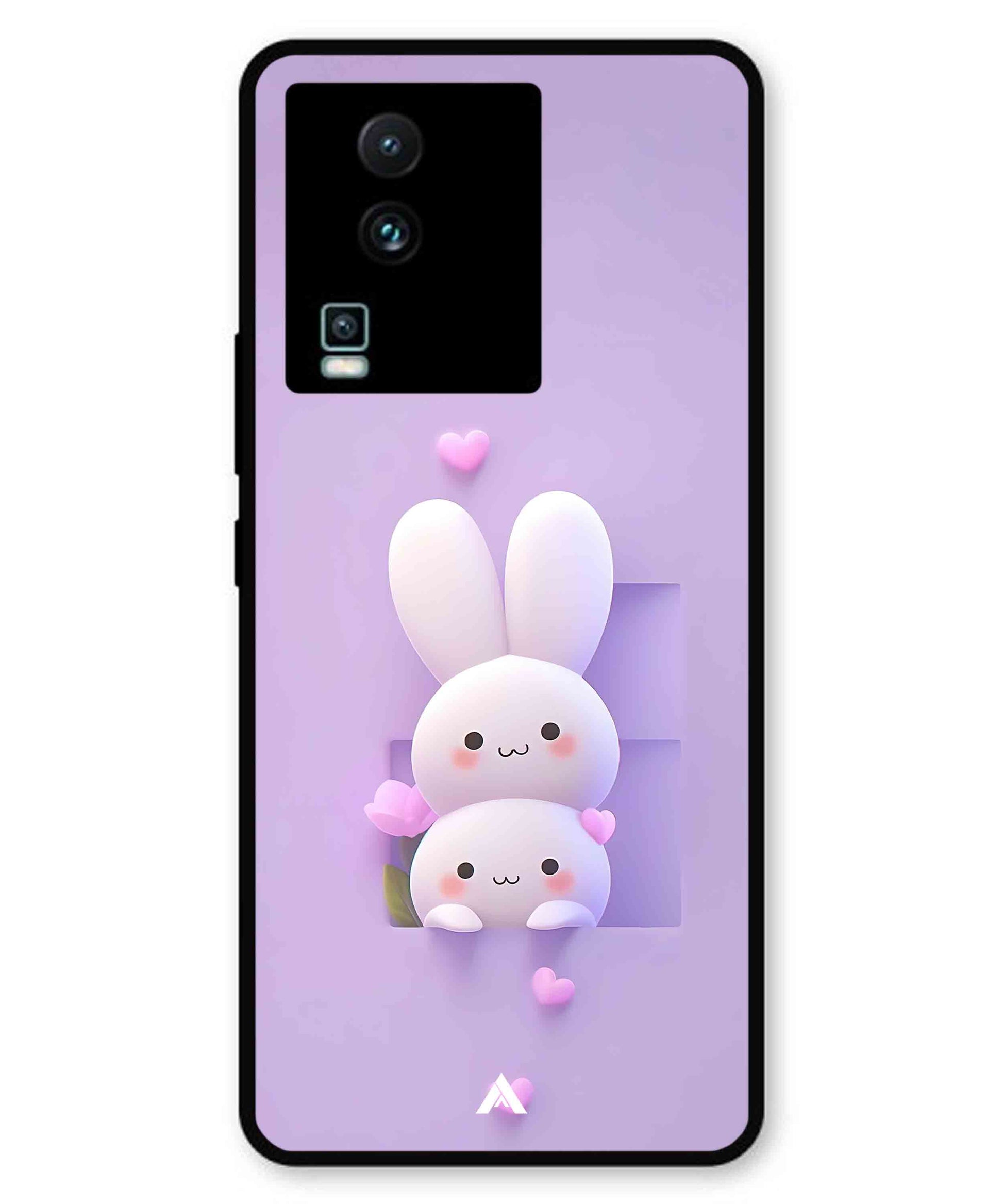 Purple Bunnies Metal Back Cover Phone Case for iQOO Neo 7 Pro