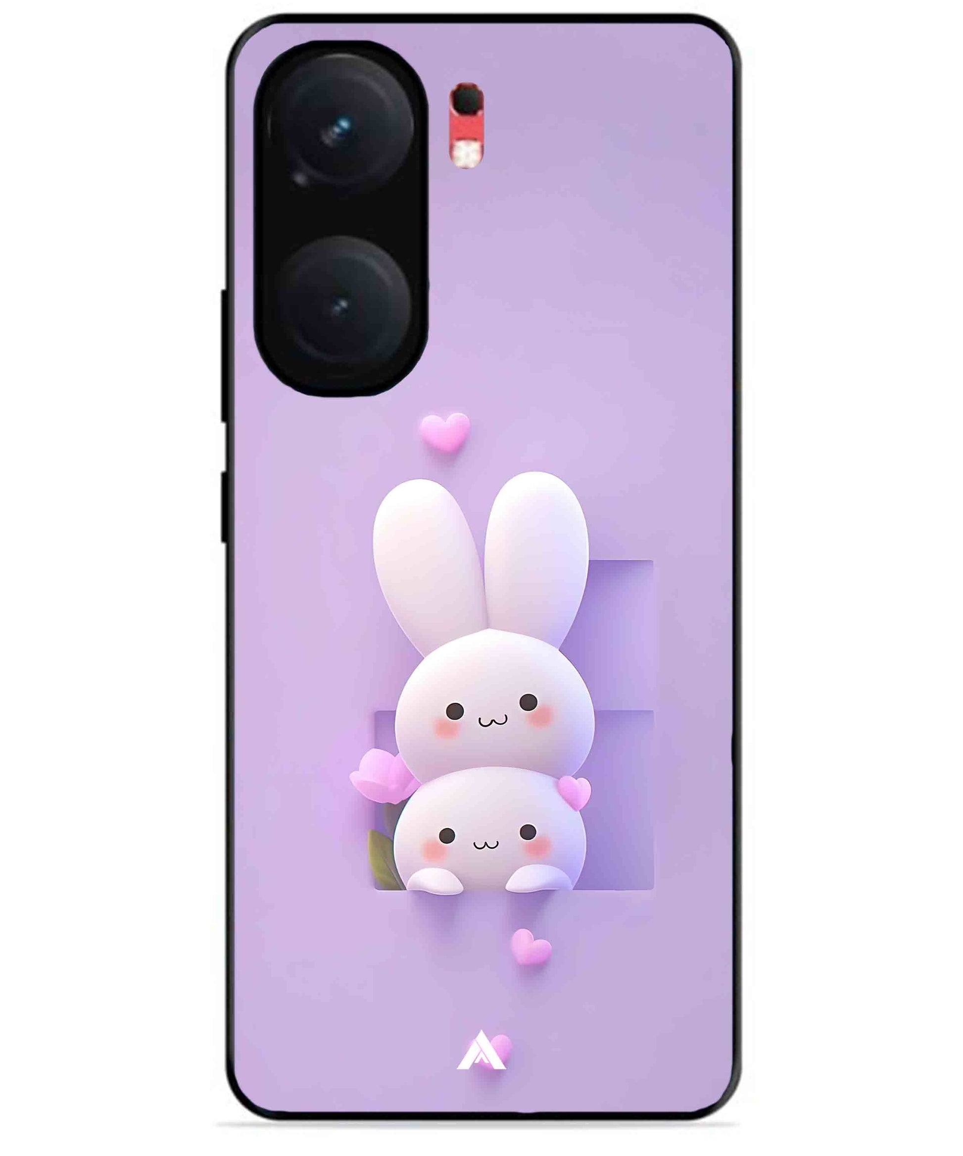 Purple Bunnies Metal Back Cover Phone Case for iQOO Neo 9 Pro