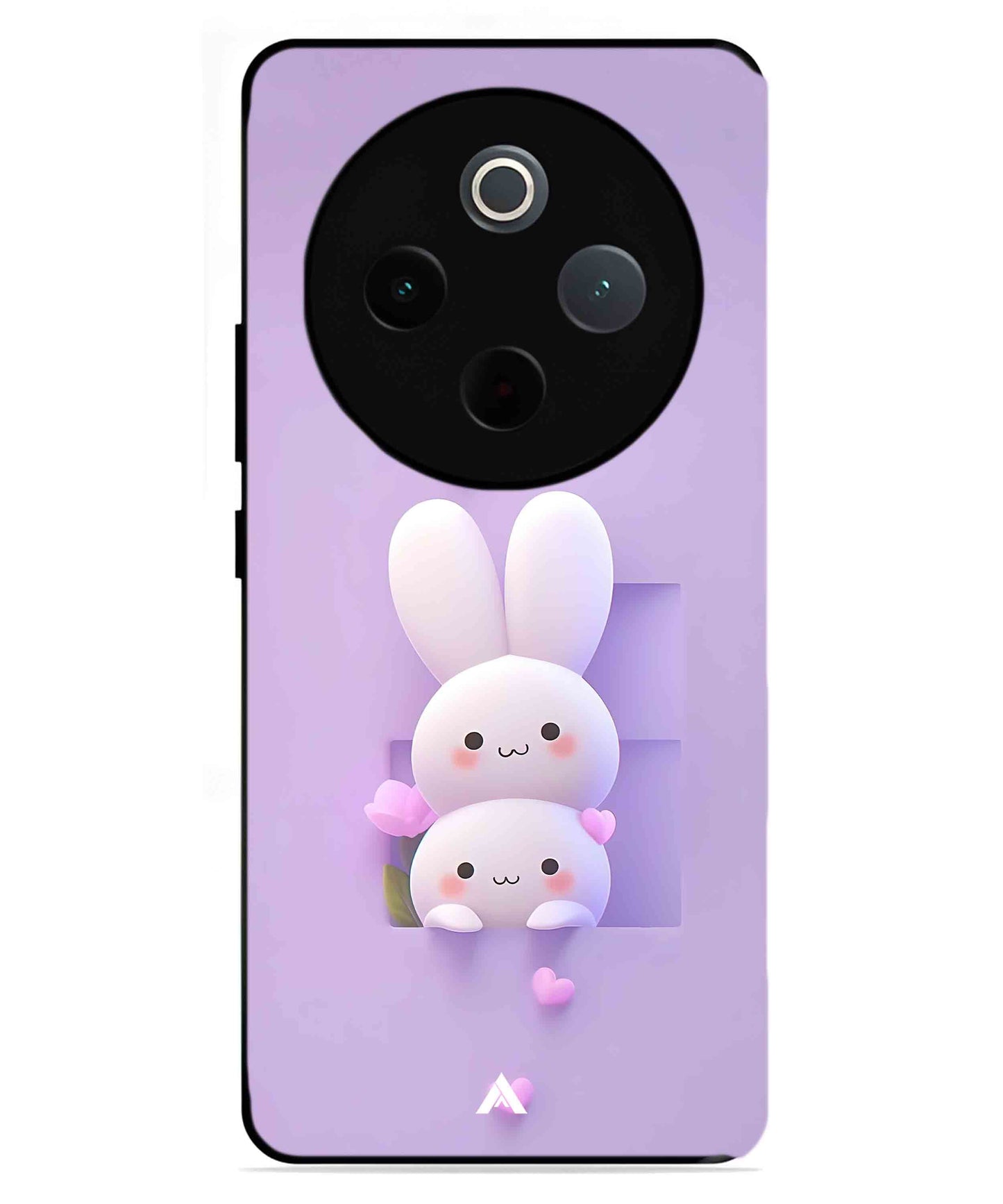 Purple Bunnies Metal Back Cover Phone Case for iQOO Z10