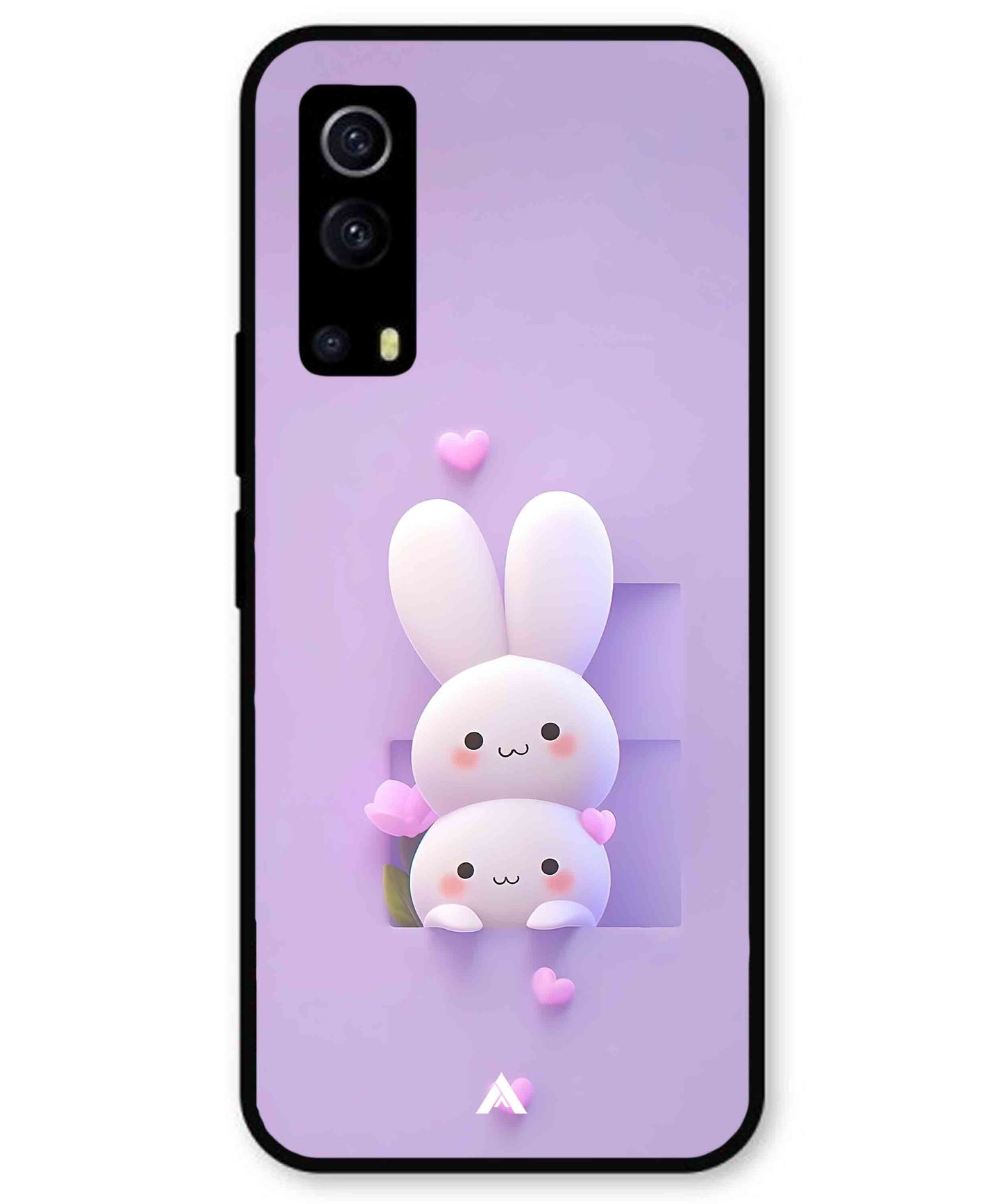 Purple Bunnies Metal Back Cover Phone Case for iQOO Z3