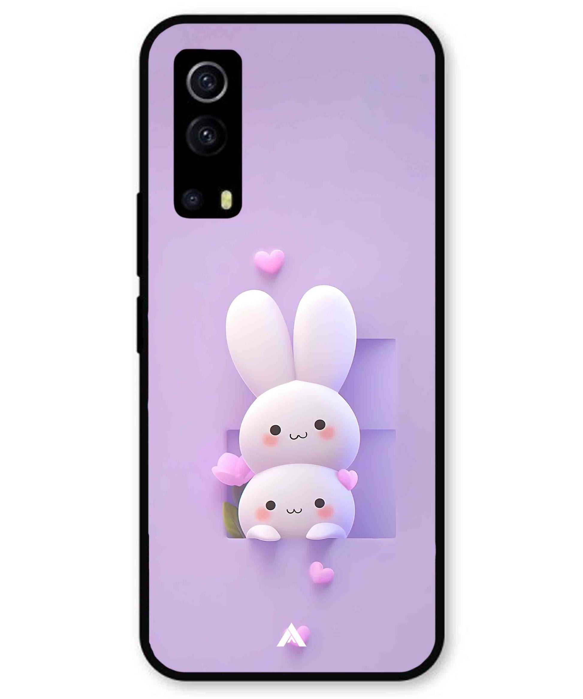 Purple Bunnies Metal Back Cover Phone Case for iQOO Z3