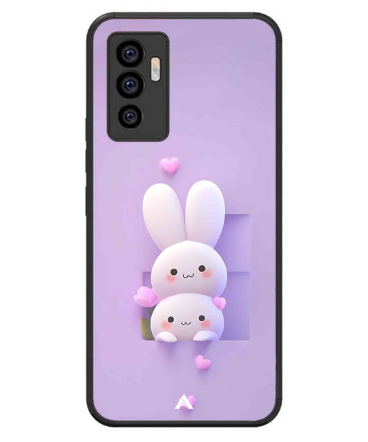 Purple Bunnies Metal Back Cover Phone Case for iQOO Z6