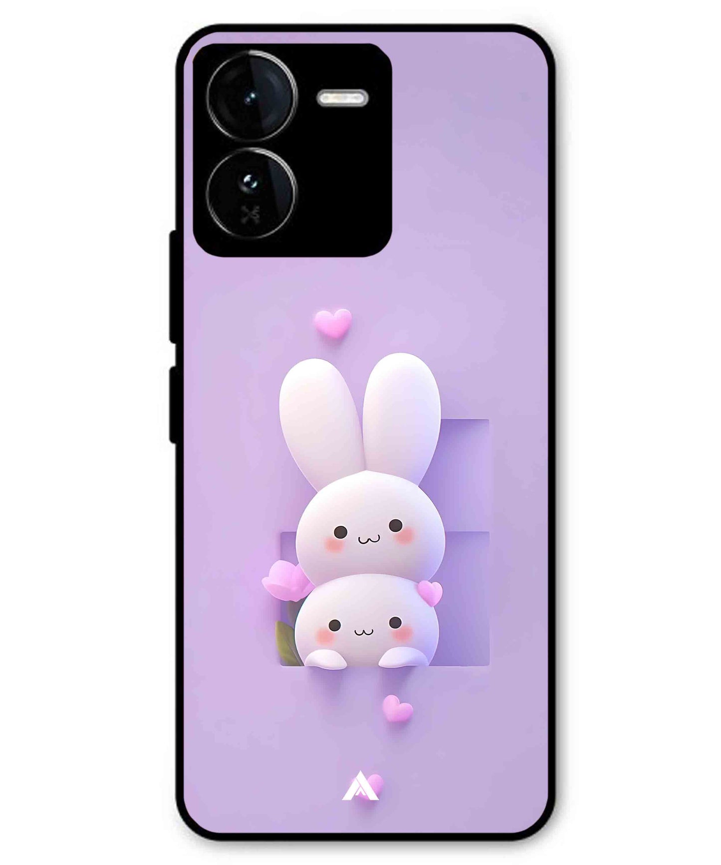 Purple Bunnies Metal Back Cover Phone Case for iQOO Z9