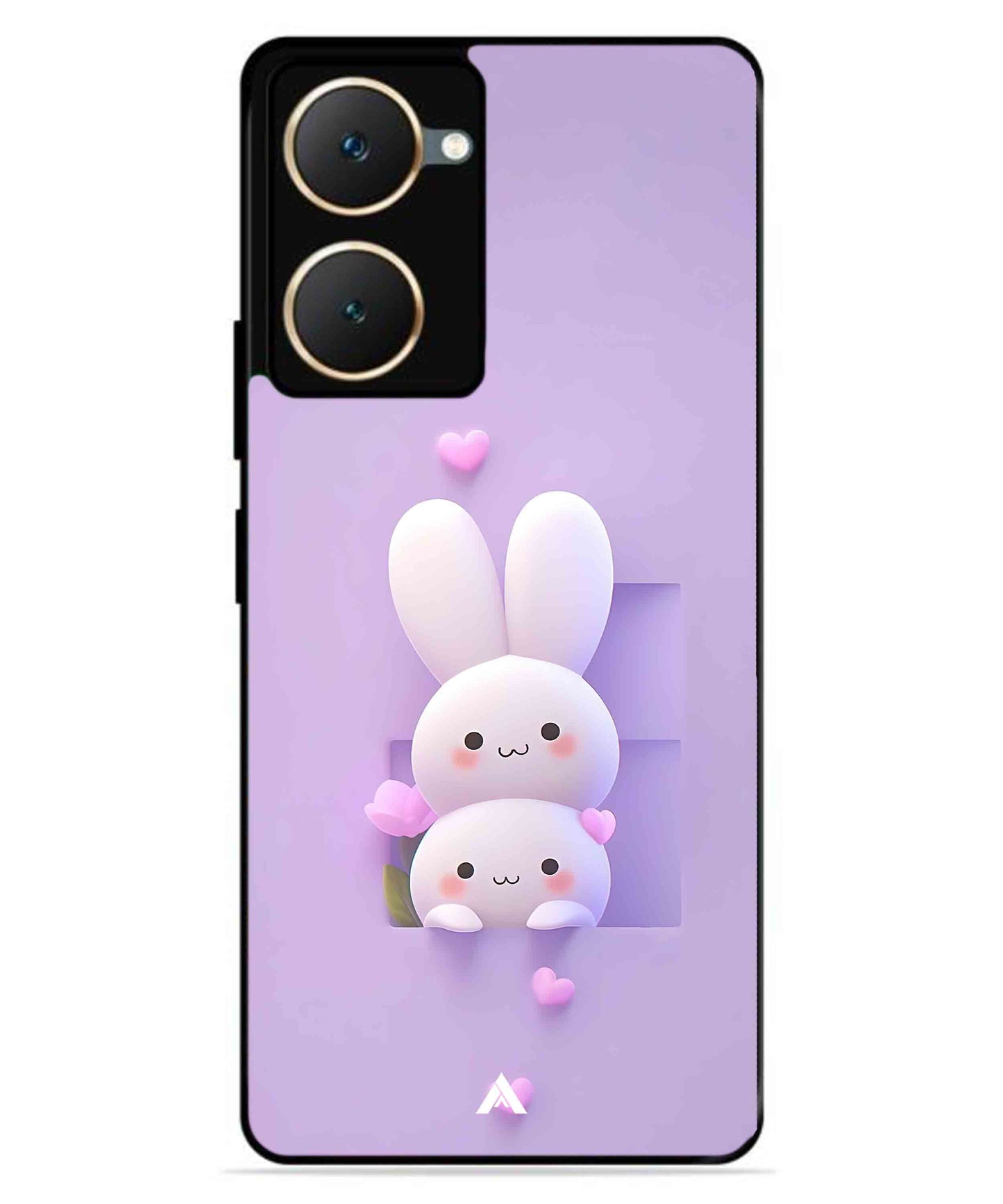 Purple Bunnies Metal Back Cover Phone Case for iQOO Z9 Lite