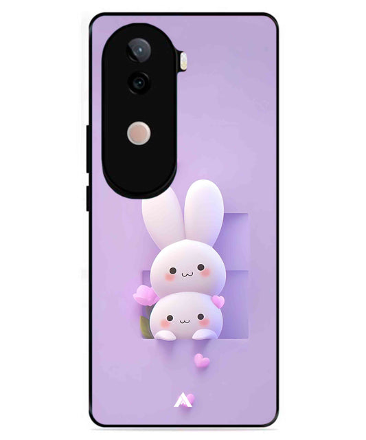 Purple Bunnies Metal Back Cover Phone Case for iQOO Z9s