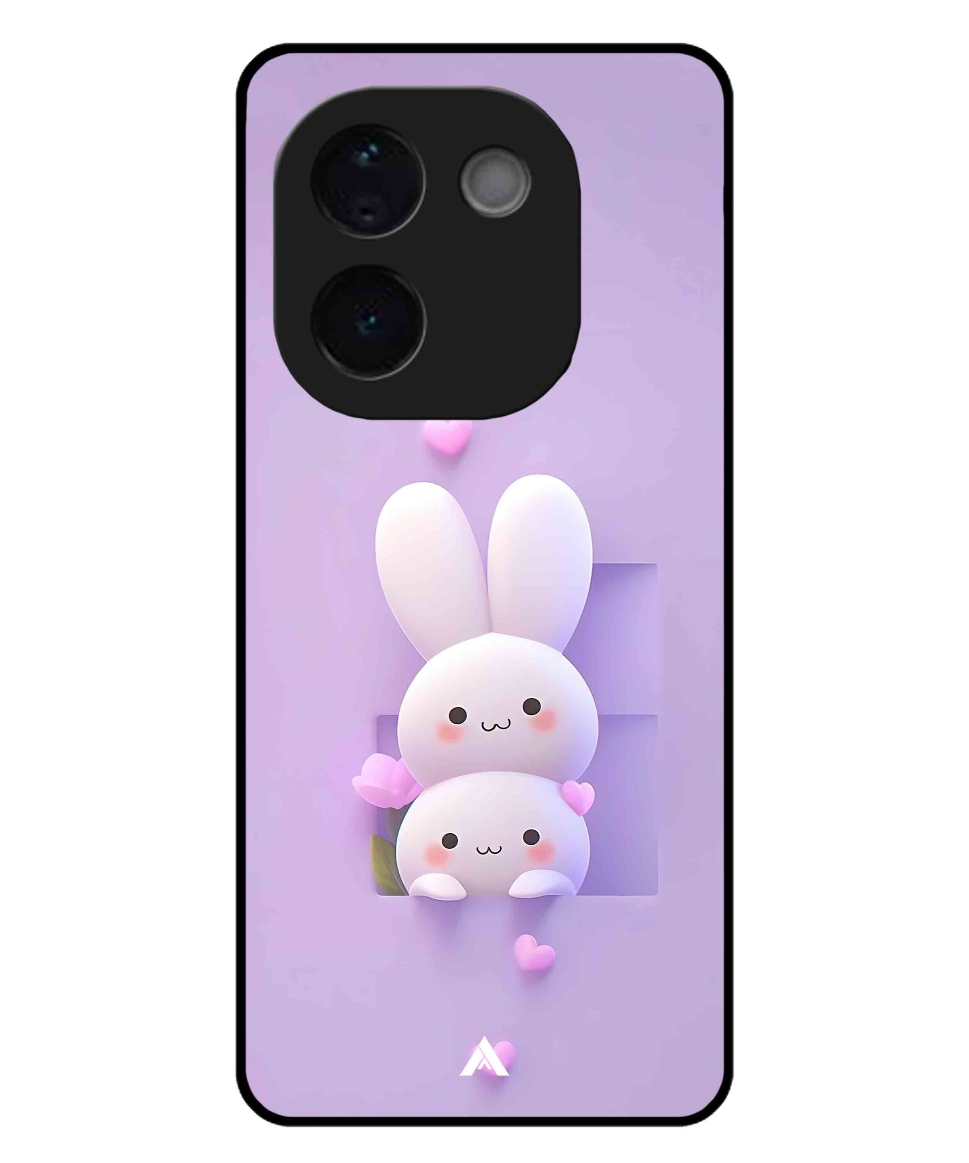Purple Bunnies Metal Back Cover Phone Case for iQOO Z9s Pro