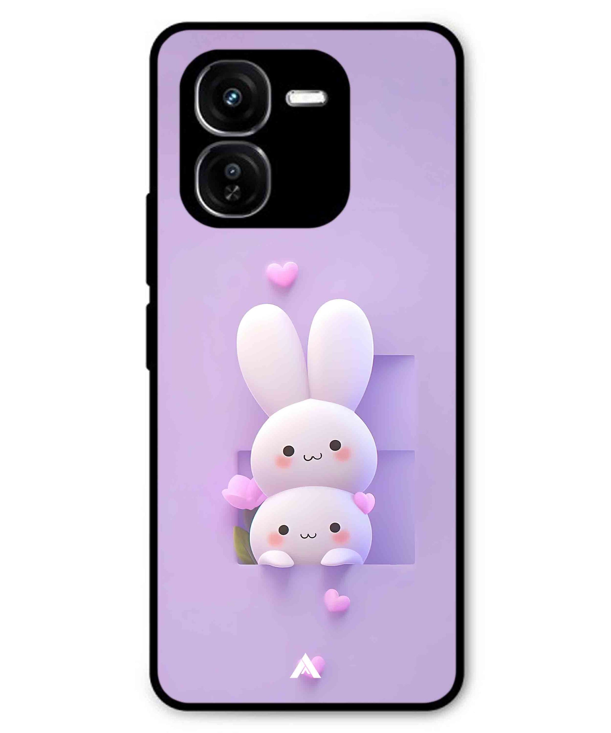 Purple Bunnies Metal Back Cover Phone Case for iQOO Z9x