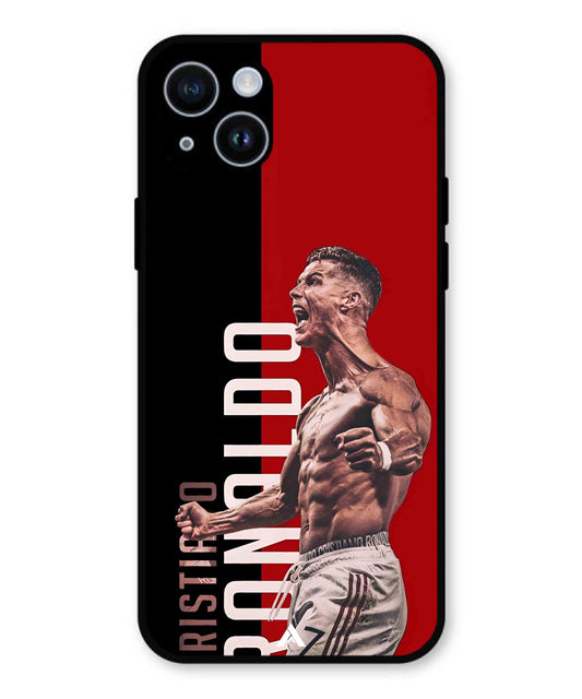 Ronaldo 01 Football Aesthetic Metal Back Cover Phone Case for iPhone 15