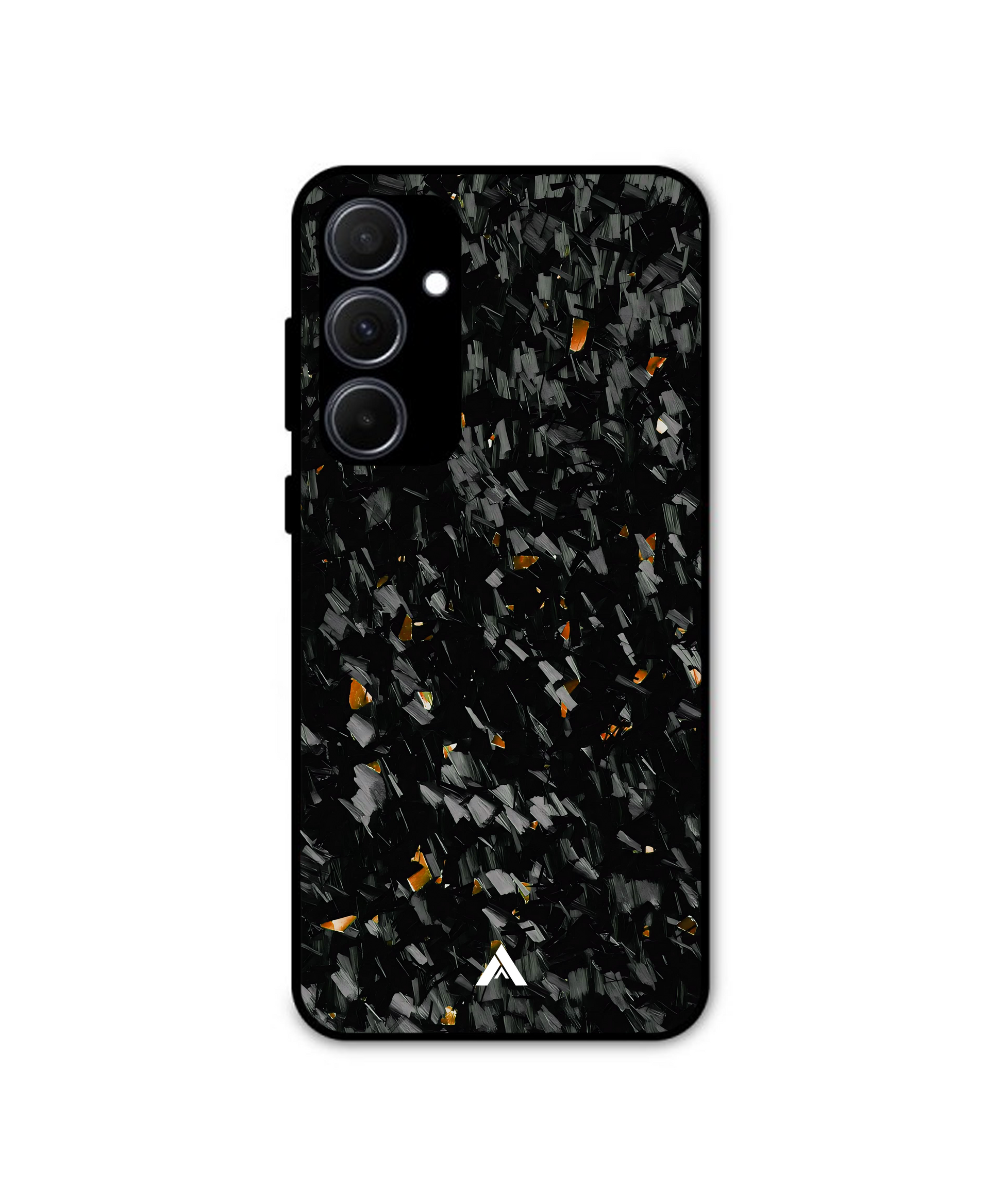 Carbon Fiber Flake Gold Hardened Premium Shockproof Metal Back Cover Case - Ascension Store