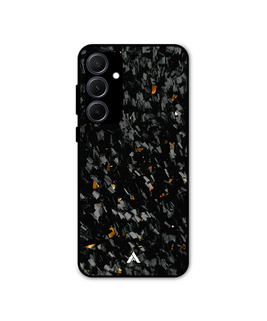 Carbon Fiber Flake Gold Hardened Premium Shockproof Metal Back Cover Case - Ascension Store