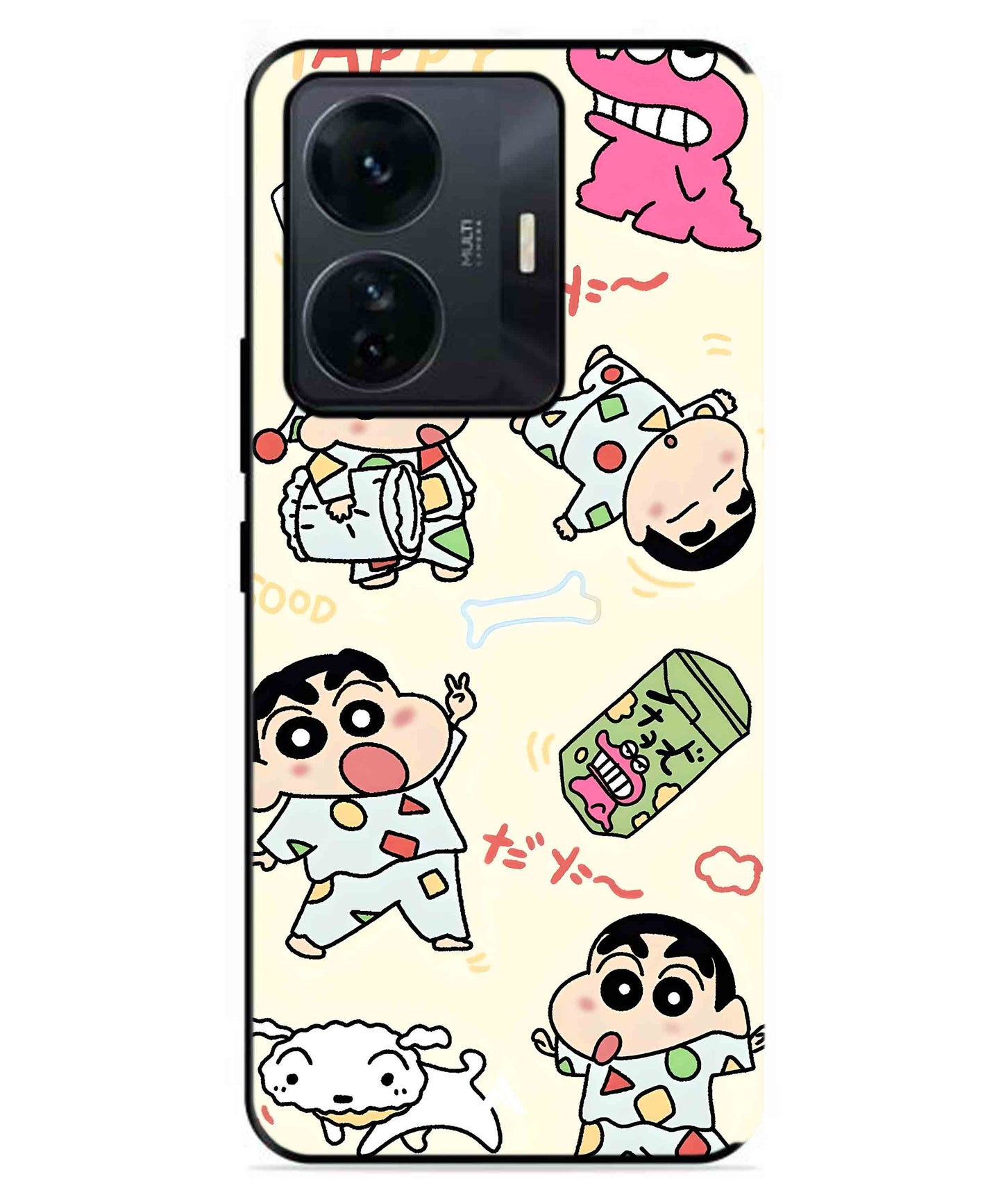 Shinchan Collage Metal Back Cover Phone Case for IQOO Z6 Pro