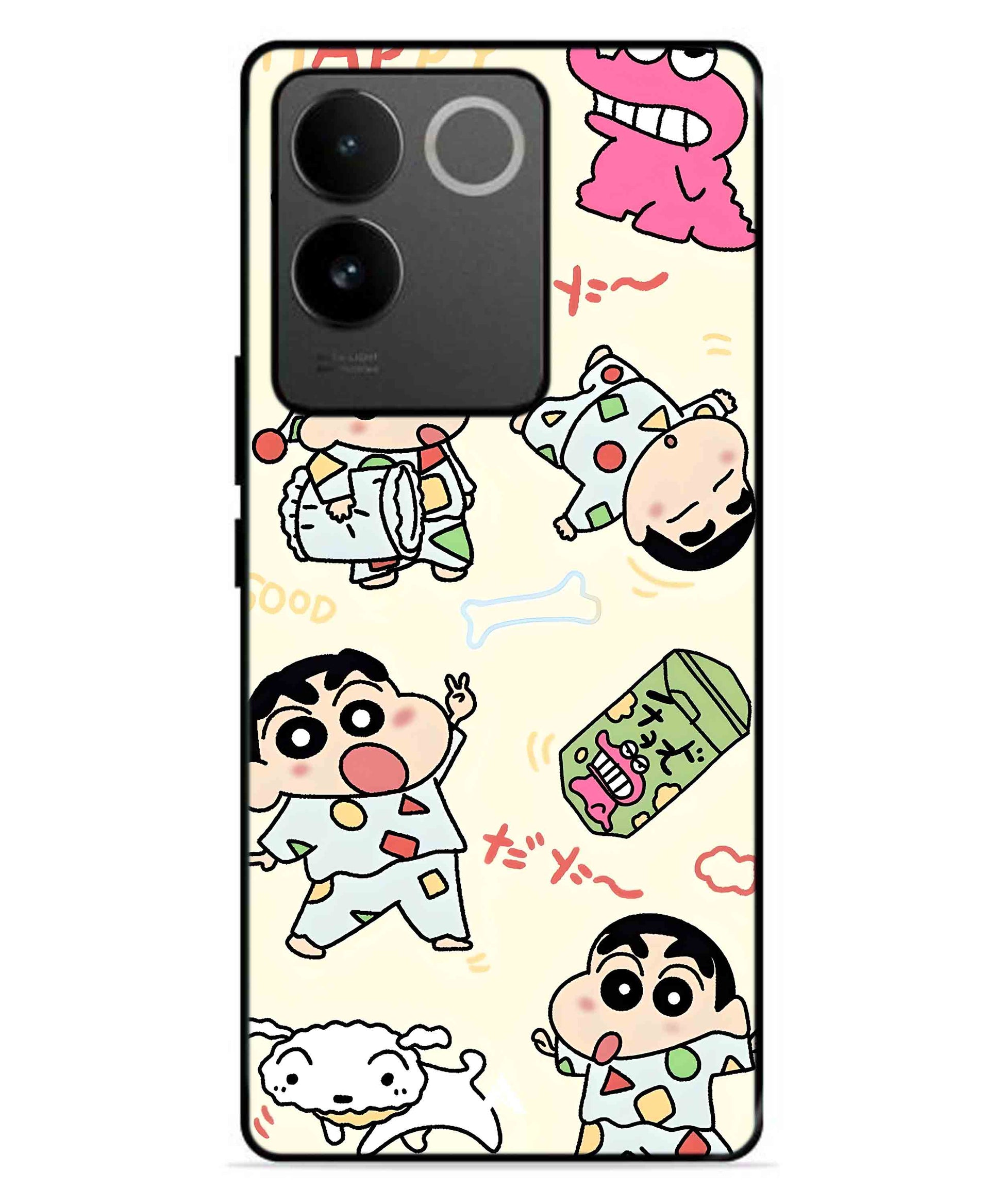 Shinchan Collage Metal Back Cover Phone Case for IQOO Z7 Pro