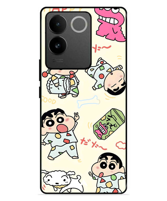 Shinchan Collage Metal Back Cover Phone Case for IQOO Z7 Pro
