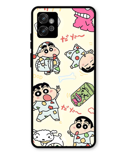Shinchan Collage Metal Back Cover Phone Case for Moto G32