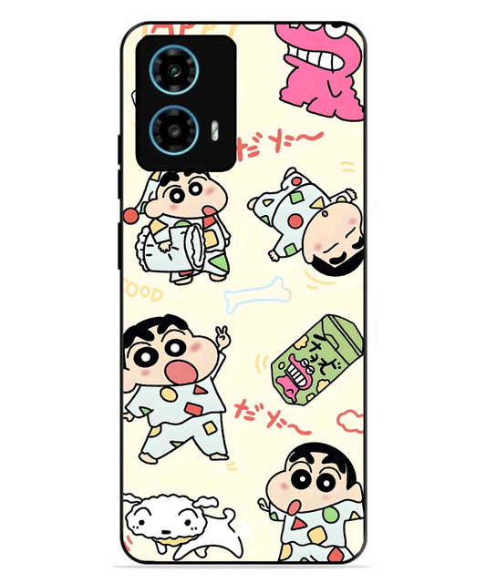 Shinchan Collage Metal Back Cover Phone Case for Moto G34