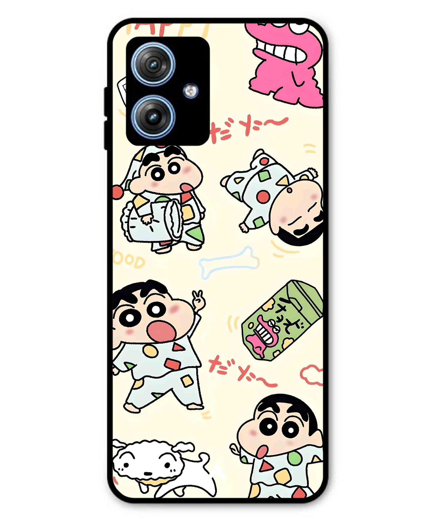 Shinchan Collage Metal Back Cover Phone Case for Moto G54