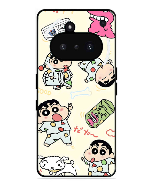 Shinchan Collage Metal Back Cover Phone Case for Nothing Phone 3a