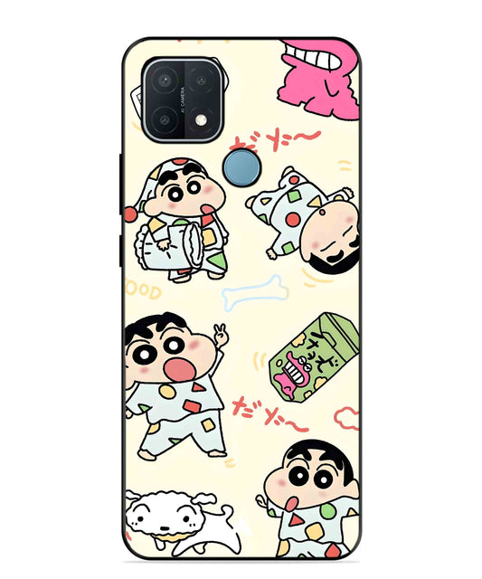 Shinchan Collage Metal Back Cover Phone Case for OPPO A15
