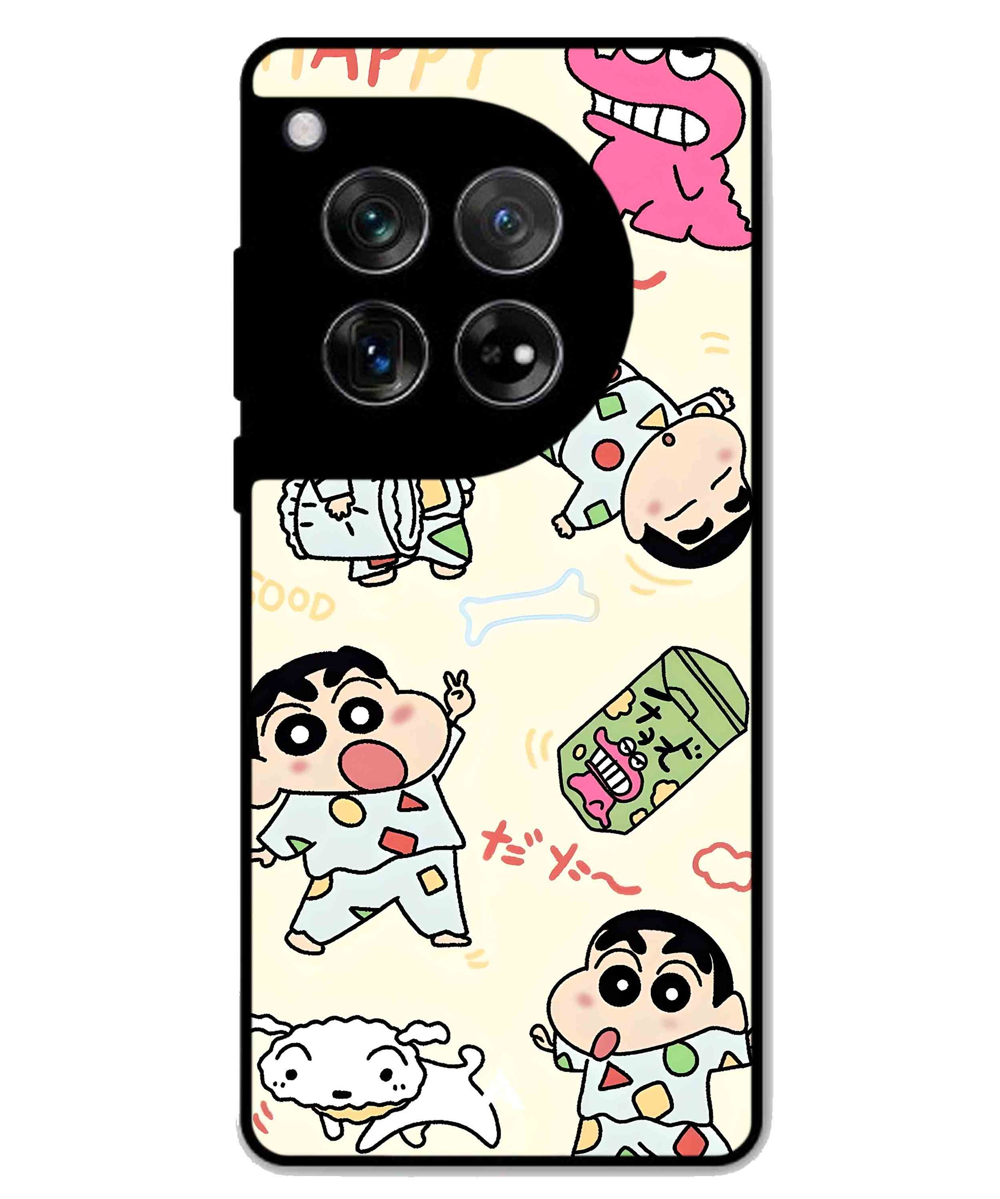 Shinchan Collage Metal Back Cover Phone Case for Oneplus 12