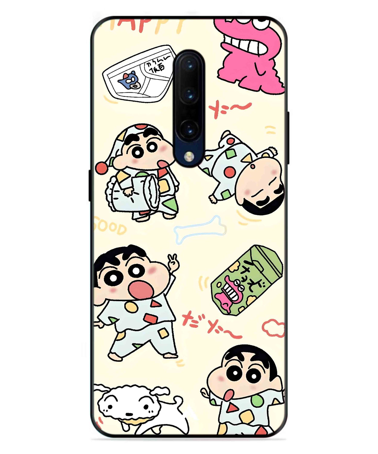 Shinchan Collage Metal Back Cover Phone Case for Oneplus 7 Pro
