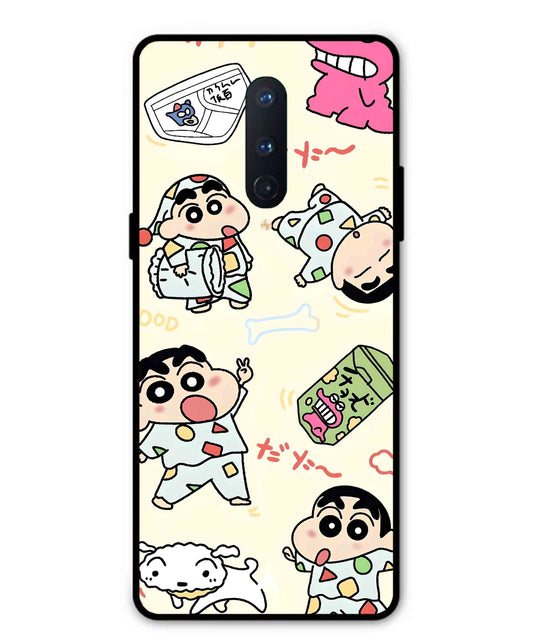 Shinchan Collage Metal Back Cover Phone Case for Oneplus 8