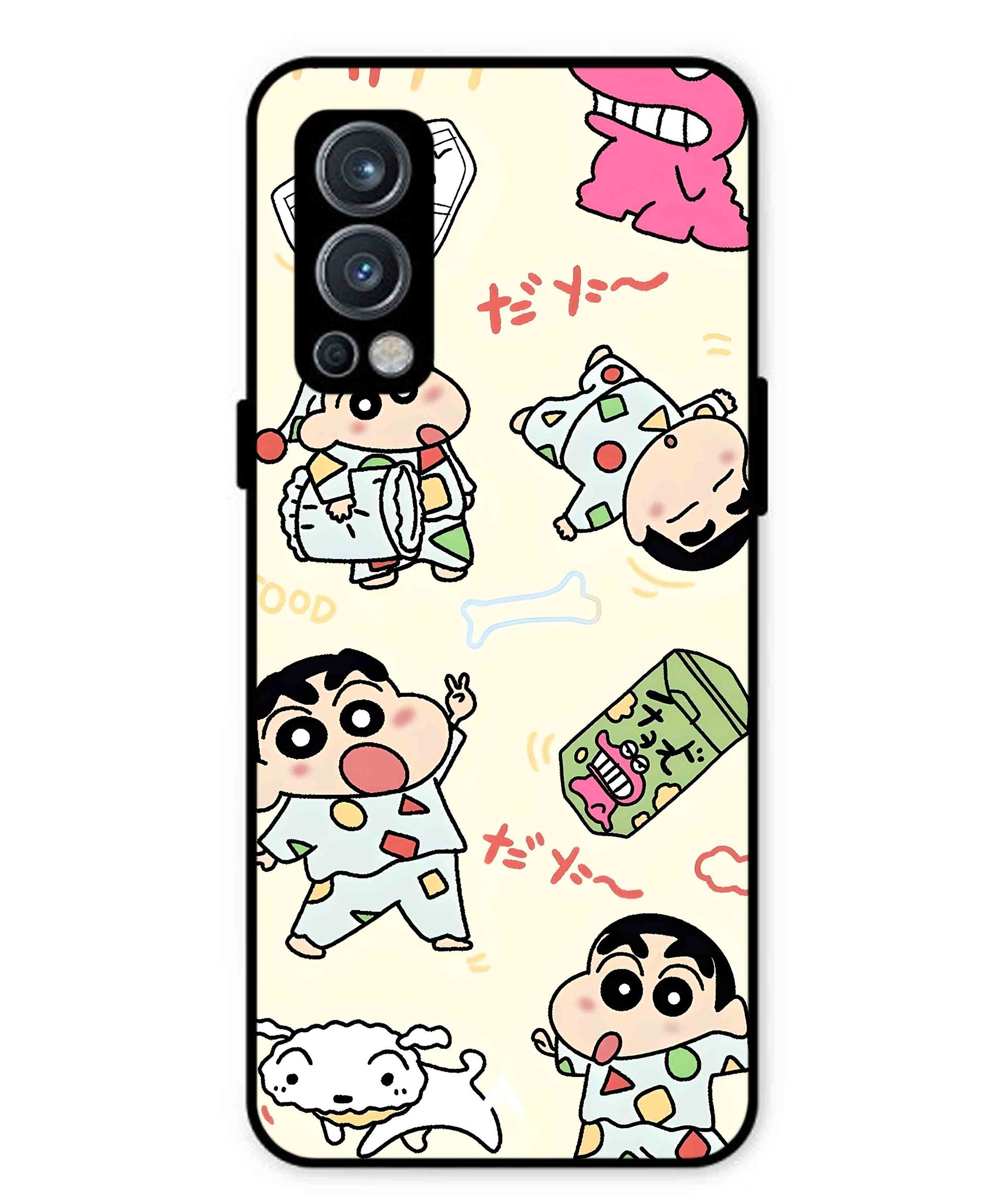 Shinchan Collage Metal Back Cover Phone Case for Oneplus Nord 2
