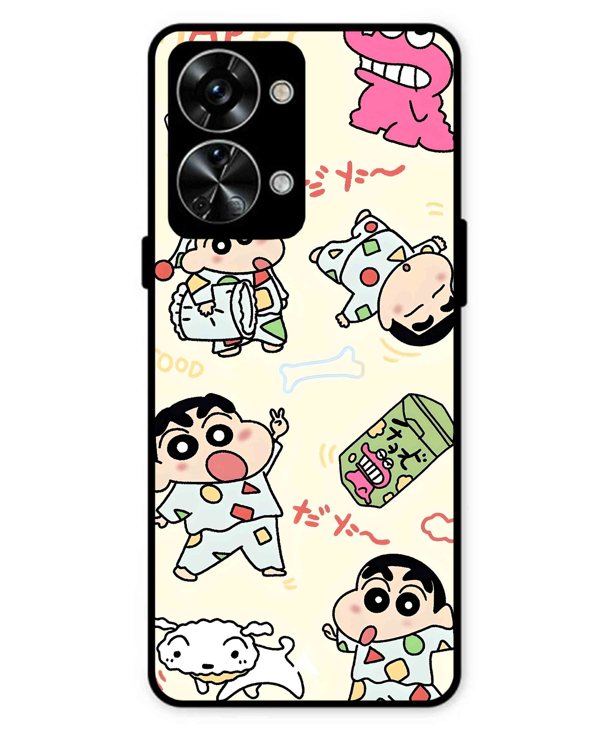 Shinchan Collage Metal Back Cover Phone Case for Oneplus Nord 2T