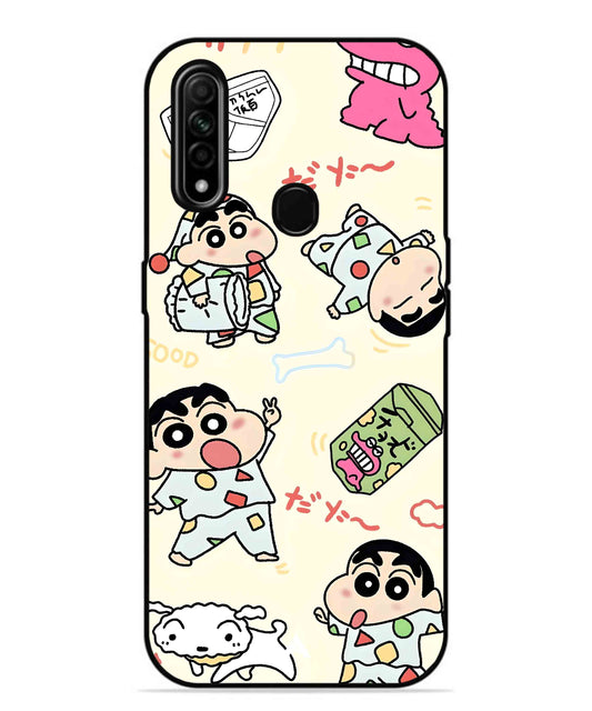 Shinchan Collage Metal Back Cover Phone Case for Oppo A31