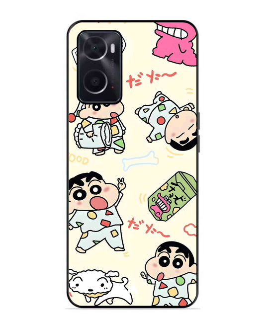 Shinchan Collage Metal Back Cover Phone Case for Oppo A36