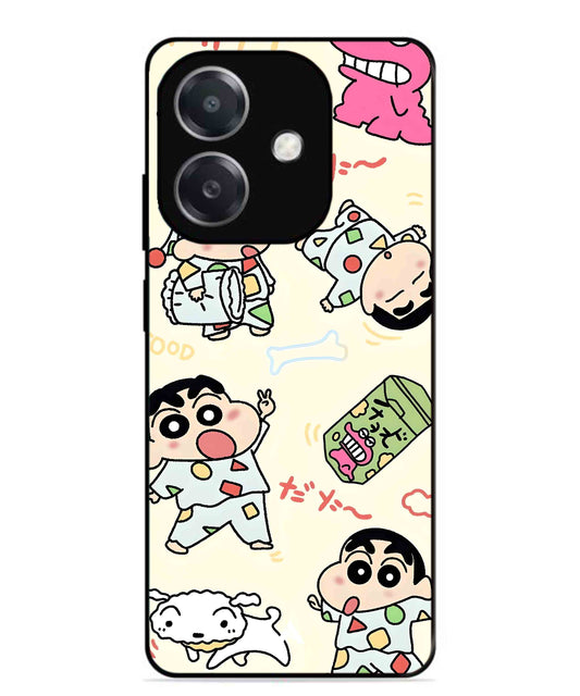Shinchan Collage Metal Back Cover Phone Case for Oppo A3X