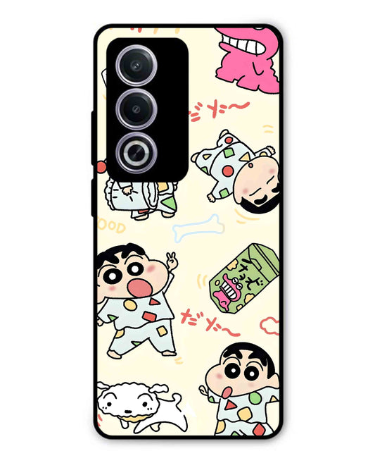 Shinchan Collage Metal Back Cover Phone Case for Oppo A3 Pro