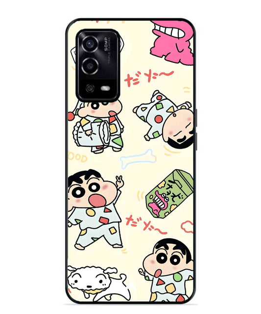 Shinchan Collage Metal Back Cover Phone Case for Oppo A55