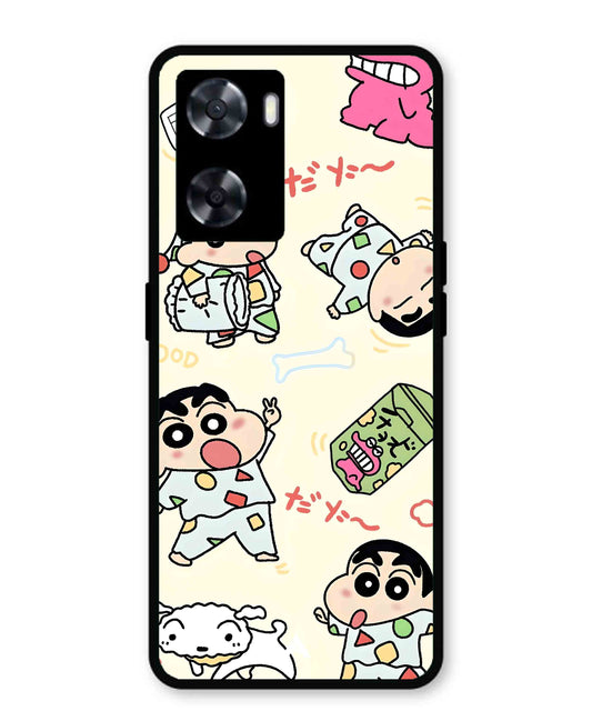 Shinchan Collage Metal Back Cover Phone Case for Oppo A57