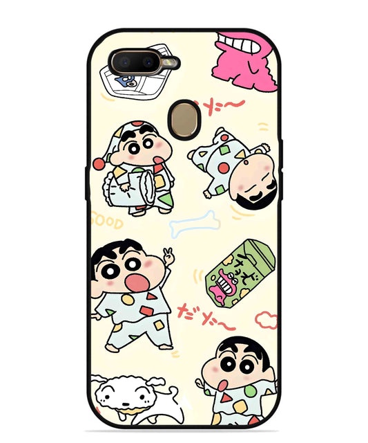 Shinchan Collage Metal Back Cover Phone Case for Oppo A7