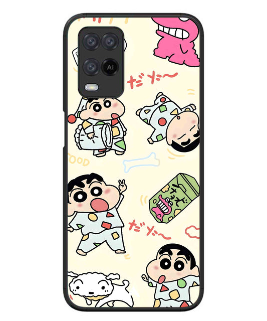 Shinchan Collage Metal Back Cover Phone Case for Oppo A74