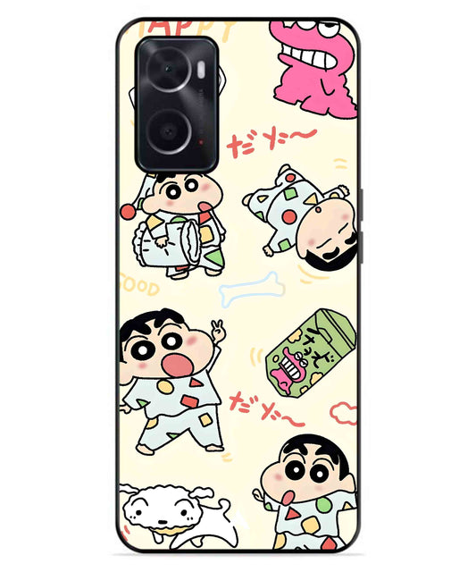 Shinchan Collage Metal Back Cover Phone Case for Oppo A76
