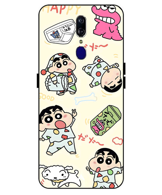 Shinchan Collage Metal Back Cover Phone Case for Oppo F11