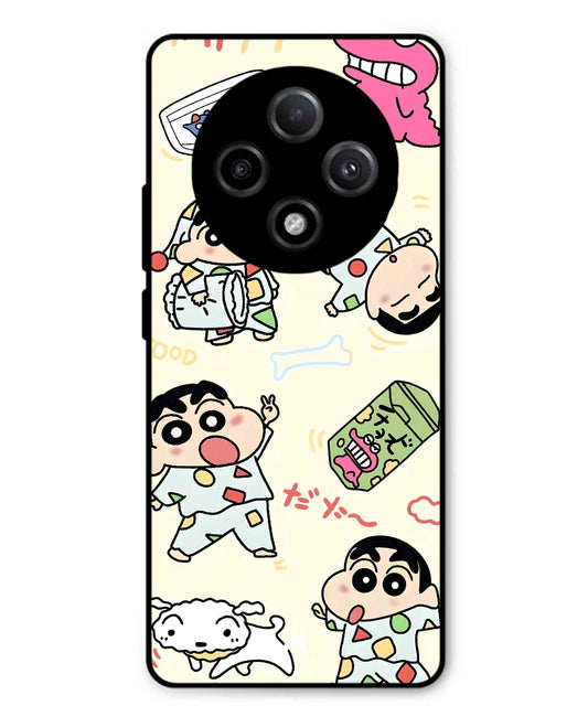 Shinchan Collage Metal Back Cover Phone Case for Oppo F27 Pro Plus
